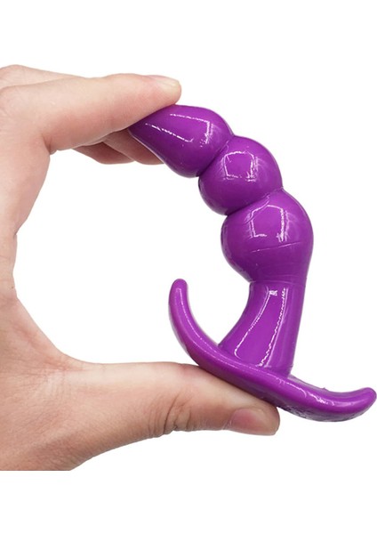 Silikon Anal Tıpa Vajinal Dildo Plug Mor M Size