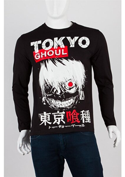 Dünyadan Hediyeler Tokyo Ghoul Unisex Pamuklu Regular Fit Siyah Tişört X-Small