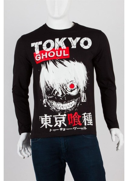 Dünyadan Hediyeler Tokyo Ghoul Unisex Pamuklu Regular Fit Siyah Tişört X-Large