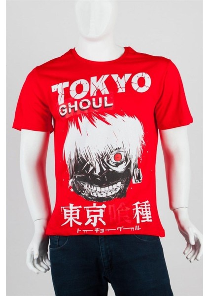 Dünyadan Hediyeler Tokyo Ghoul Unisex Pamuklu Regular Fit Kırmızı Tişört X-Large