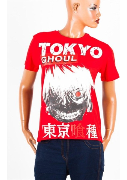 Dünyadan Hediyeler Tokyo Ghoul Unisex Pamuklu Regular Fit Kırmızı Tişört X-Large