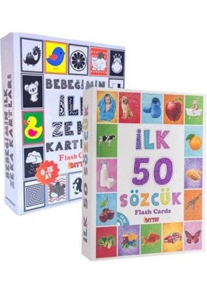 Diytoy, Ilk 50 Sözcük ve Ilk Zeka Kartları, 2 Li Set, Eğitici Kar