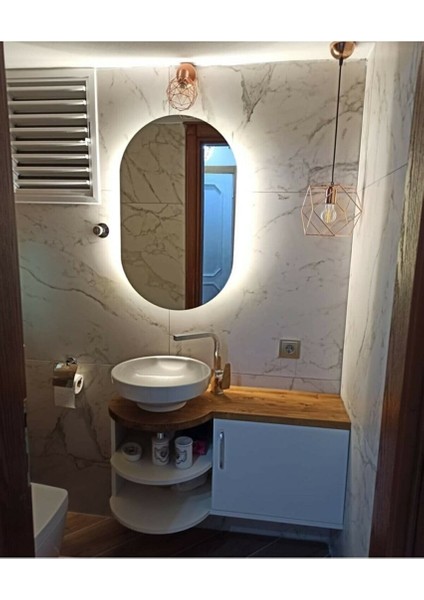 65X50 Oval Ledli Banyo Aynası