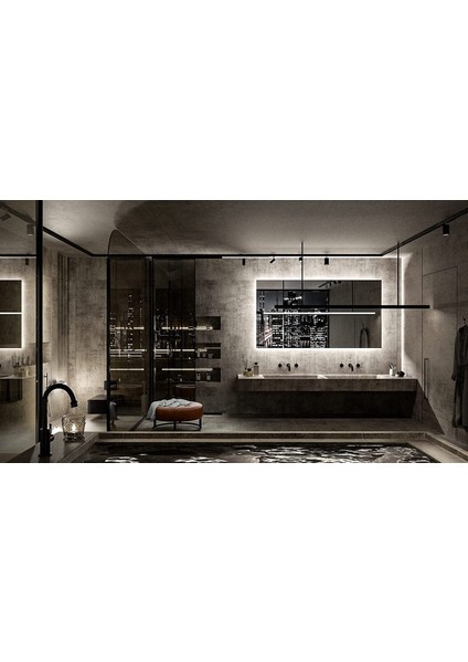 105X75 cm Ledli Ayna Dresuar Hol Koridor Duvar Salon Banyo Wc Ofis Çocuk Yatak Odası Boy fırsatları