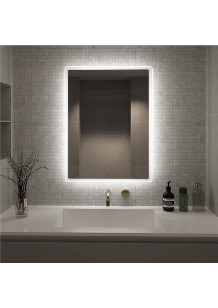 80X120 cm Ledli Ayna Banyo Aynası Dekoratif Ayna Boy Ayna Salon Duvar Ayna