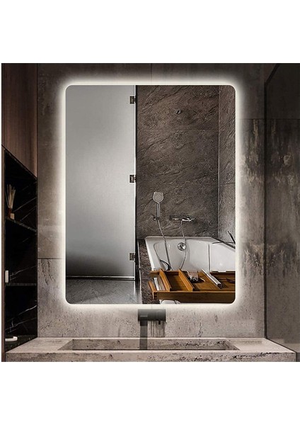 80X120 cm Ledli Ayna Banyo Aynası Dekoratif Ayna Boy Ayna Salon Duvar Ayna