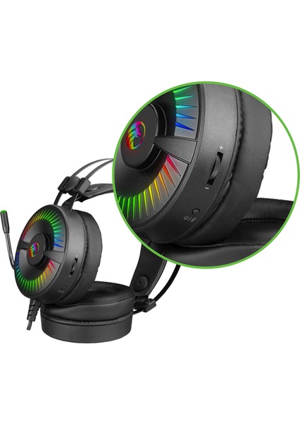 Vol-I Siyah USB 7.1 Version Rgb Ledli Gaming Oyuncu Mikrofonlu Kulaklık