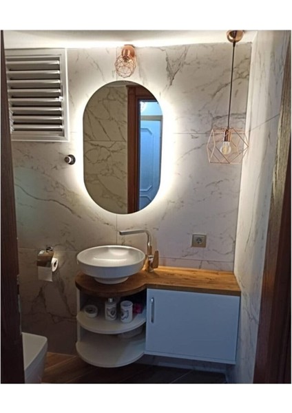 50X65 Oval Ledli Ayna Banyo Aynası Tuvalet Aynası fiyatları