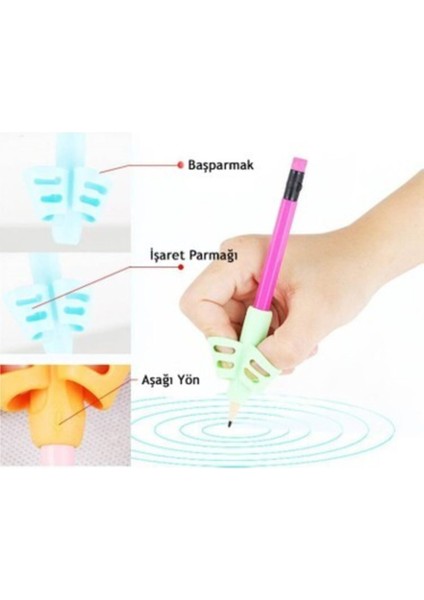Kalem Tutamağı ( Parmak Kelepçeli Kolay Kalem Tutamağı ) 3 Lü Set