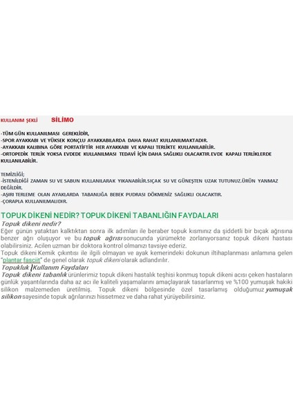 Topuk Tabanlık Silikon Topukluk Gizli Jel Yastık