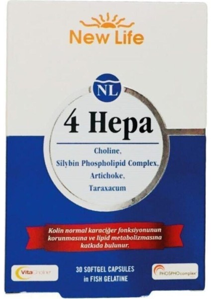 New Life 4 Hepa  Multivitaminler (Devedikeni,enginar,kolin ve Karahindiba Içeren Takviye Edici Gıda)