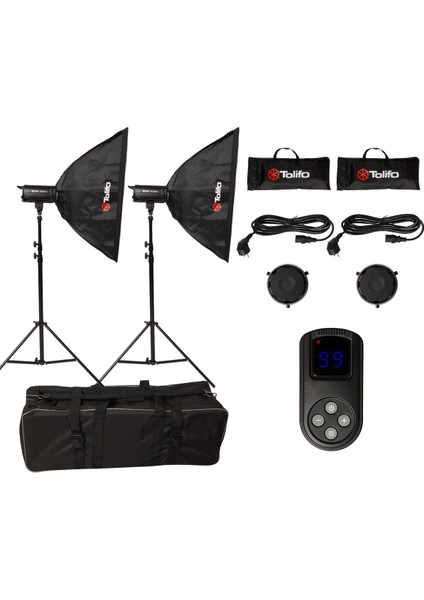 Ef 200W LED Video Işığı Sürekli Işık Soft Box'lı Çantalı Set 2'li