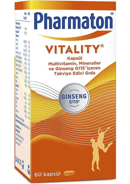Pharmaton Vitality 30 Kapsül x 2 Adet