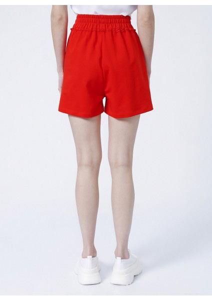 Lastikli Basic Düz Kırmızı Kadın Şort - YING fiyatları