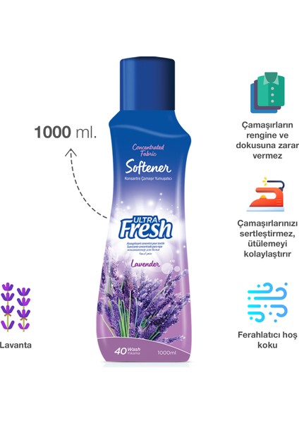 Ultra Fresh Çamaşır Yumuşatıcısı Lavanta 1 lt