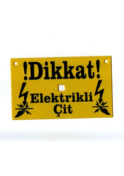 Plastik Uyarı Levhası (Reklamsız) Dikkat Elektrikli Çit