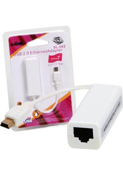 SL-U62 USB Mını 5pın To Lan 5cm Çevirici (Tabletler Için)