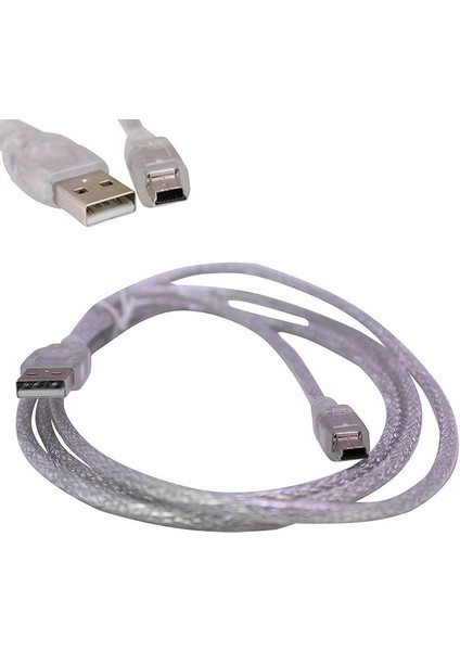 IPod Şarj Aleti Kablosu USB 5 Pin Geniş 1.5 Metre Şeffaf (Sl-Uk5)