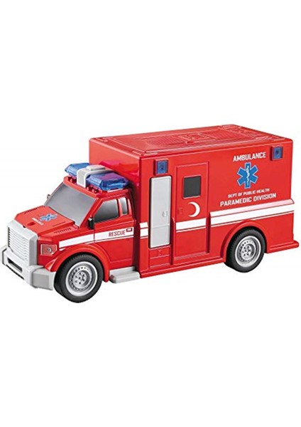 2013000407000 Nitro Speed 1:20 Polis Ambulans Kırmızı, Çok Renkli Pedallı