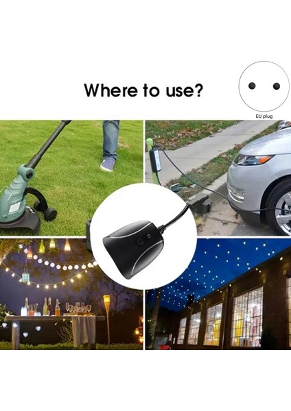 AB Adaptöre Uygun Su Geçirmez Wifi Bağlantılı Akıllı Fiş Soketi - Siyah (Yurt Dışından)