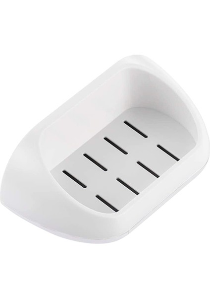 Sabunluk Tutacağı Yapışkanlı Duvara Monte Çift Sabunluk Drenajlı Banyo Duşu Için Sabun Barı Kuru Temiz Tutun (Beyaz)(Yurt Dışından)