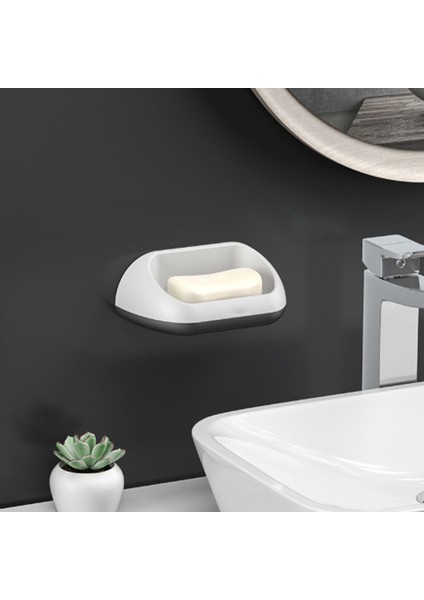 Sabunluk Tutacağı Yapışkanlı Duvara Monte Çift Sabunluk Drenajlı Banyo Duşu Için Sabun Barı Kuru Temiz Tutun (Beyaz)(Yurt Dışından) modelleri
