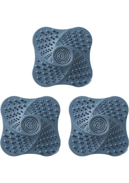 3 Adet Evye Fişi Ev Tet Lavabo Kanalizasyon Koku Giderici Basmalı Tip Saç Önleyici Lavabo Fişi Mavi