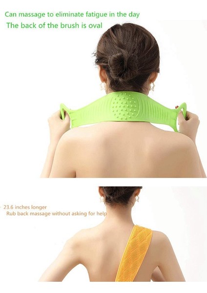 Srıwen 2020 Turuncu Silikon Banyo Vücut Fırçası, Peeling Uzun Silikonlu Sırt Temizleyici, Temizlemesi Kolay, Iyi Köpürüyor, Çevre Dostu indirimleri