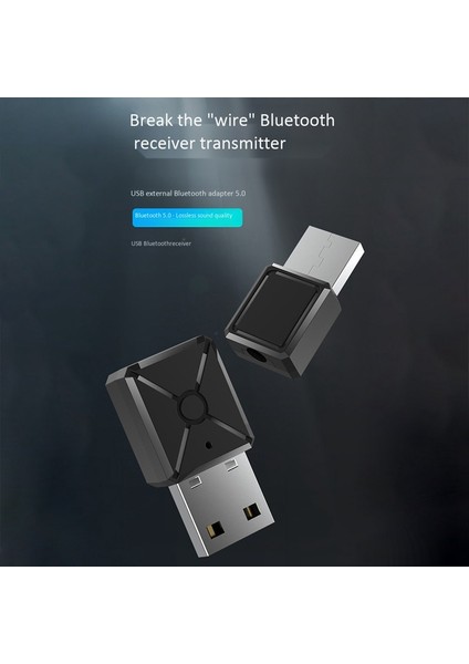 USB Bluetooth 5.0 Kablosuz Ses Gönderme ve Alma 2'si 1 Arada Adaptör Tv Comter Araba Bluetooth Çubuğu