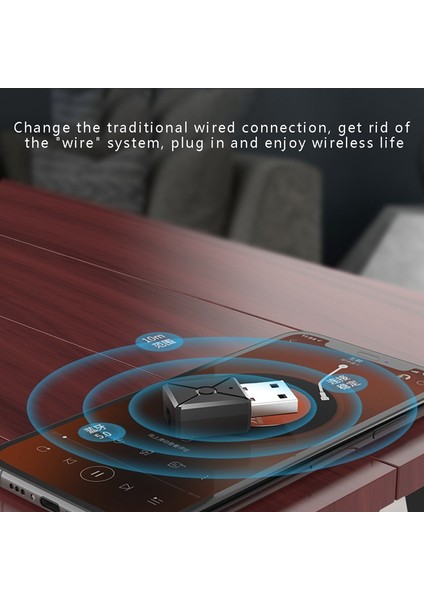 USB Bluetooth 5.0 Kablosuz Ses Gönderme ve Alma 2'si 1 Arada Adaptör Tv Comter Araba Bluetooth Çubuğu