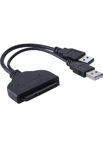 USB 3.0 - Sata 22PIN Veri Gelişmiş Güç Kablosu Adaptörü, 2.5 Inç HDD Sabit Disk Sürücü Kablosu, 0.15M/0.5FT, Siyah(Yurt Dışından)
