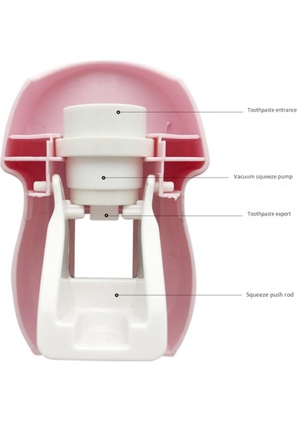 Srıwen 2020 Pembe Diş Fırçası Tutucu Otomatik Diş Macunu Dispenser Seti Çocuklar Eller Serbest Diş Macunu Sıkacağı Aile Tuvalet Banyo Için(Yurt Dışından)
