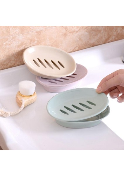 Banyo Sabunluk Kutusu Basit Tasarım Çift Katmanlı Sabun Sünger Bulaşıklık Yeşil fırsatları