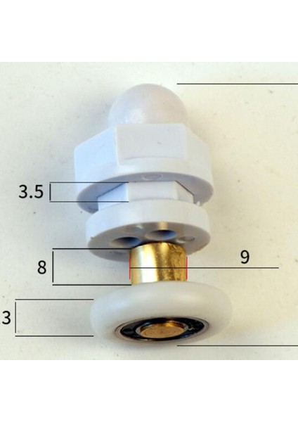 8 Adet 27MM Çapı Çift Tekerlekli Yedek Duş Kapısı Rulosu Runner Wheel fiyatları