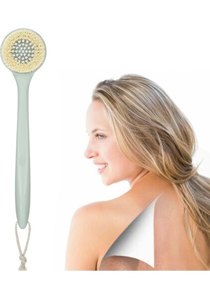 Duş Fırçası Banyo Fırçası Vücut Fırçası Sırt Kuru Cilt Spa Scrubber-Yeşil