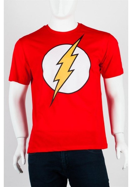 Flash Sembol Unisex Pamuklu Regular Fit Tişört X-Large
