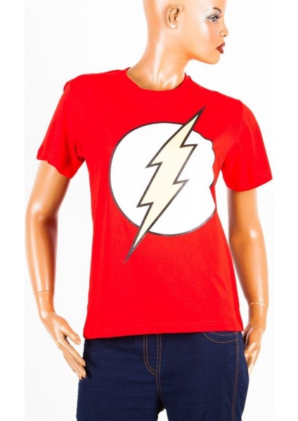 Flash Sembol Unisex Pamuklu Regular Fit Tişört X-Large