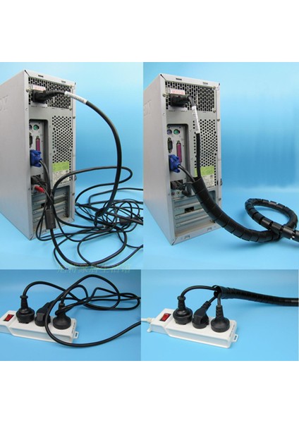 6m Kablo Düzenli Tel Pc Tv Düzenleme Sarma Kapak Spiral Ofis Tüpü Mana