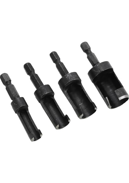 4x Yuvarlak Saplı Matkap Ucu Seti Fiş Ahşap Kesici Aletler Tezgah Matkap Siyah Için fiyatları