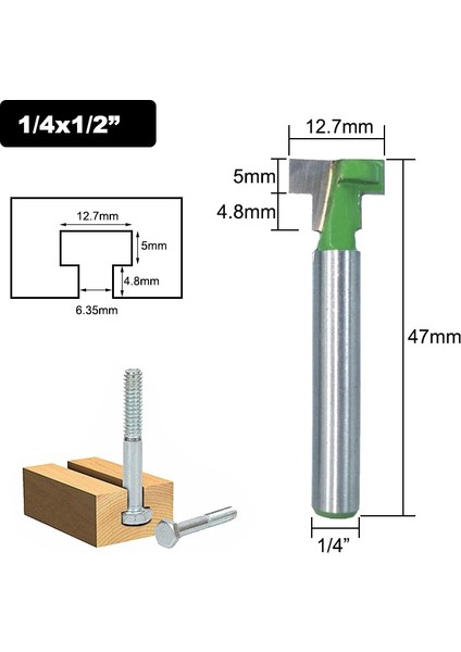 3 Adet 1/4 Shank 6.35MM T-Yuvası Kesici Yönlendirici Bit Seti Altıgen Cıvata Anahtar Deliği Uçları T Planya Freze Ahşap Wooorking Için fiyatları