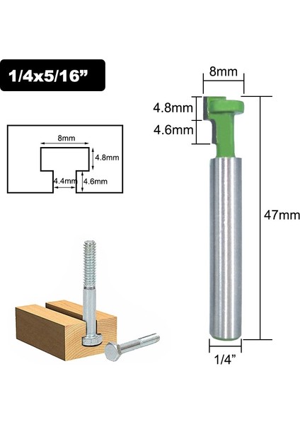 3 Adet 1/4 Shank 6.35MM T-Yuvası Kesici Yönlendirici Bit Seti Altıgen Cıvata Anahtar Deliği Uçları T Planya Freze Ahşap Wooorking Için fırsatları
