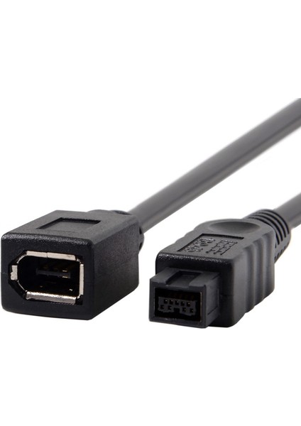 10CM 1394 6pin Dişi - 1394B 9pin Erkek Firewire 400 - 800 Kablo Siyah modelleri