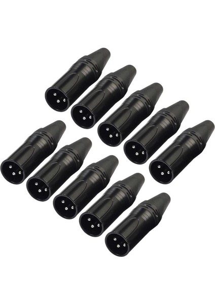 10 Adet Xlr 3pin Mic Yılan Fiş Konnektörü Erkek Mikrofon Fişi Mic Konnektörü Aurum Kaplama Xlr Konnektörü(Yurt Dışından)