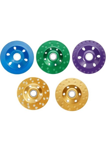 5 Adet 4 Inç (100MM) Elmas Taşlama Diski Açılı Taşlama Için Çift / Üç Sıra Taşlama Kupası Mevcut 12-24 Segment