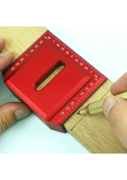 Scribe Mark Line Gauge Cetvel Kare Düzen Gönye 45 + 90 Derece Ölçme Aleti Dgz