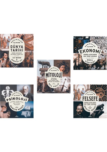 Dakikalar Içinde Ekonomi / Dakikalar Içinde Dünya Tarihi / Psikoloji /mitoloji / Felsefe 5 Kitap Set