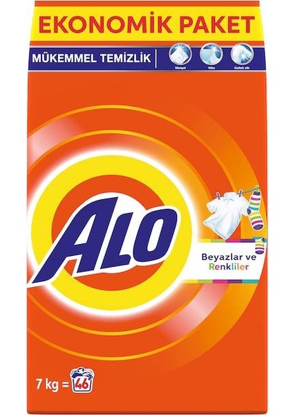 Alo Matik Çamaşır Deterjanı 7 kg Beyazlar ve Renkliler