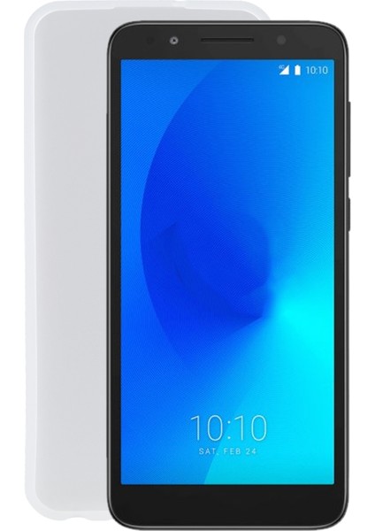 Alcatel 1x 2018 Için Tpu Telefon Kılıfı (Parmak Izi Yok) (Şeffaf Beyaz)