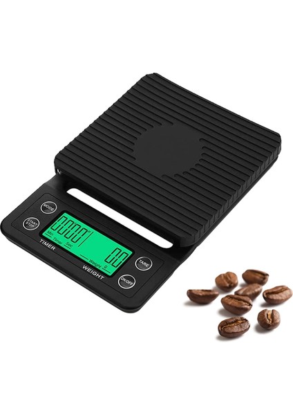 3 kg / 0.1g El Yumruk Kahve Zamanlama Elektronik Ölçekli Siyah
