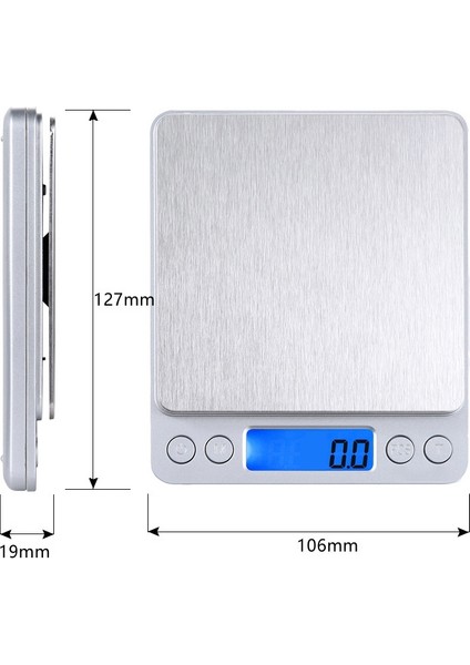 2000G x 0.1g Dijital Elektronik Denge Ağırlık Ölçeği Gümüş fırsatları